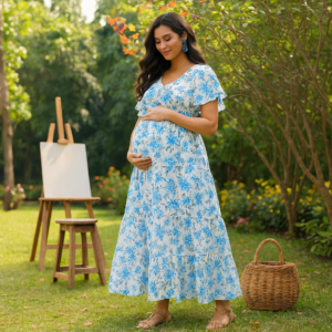 Premium Georgette 3-Tier Feeding Maxi