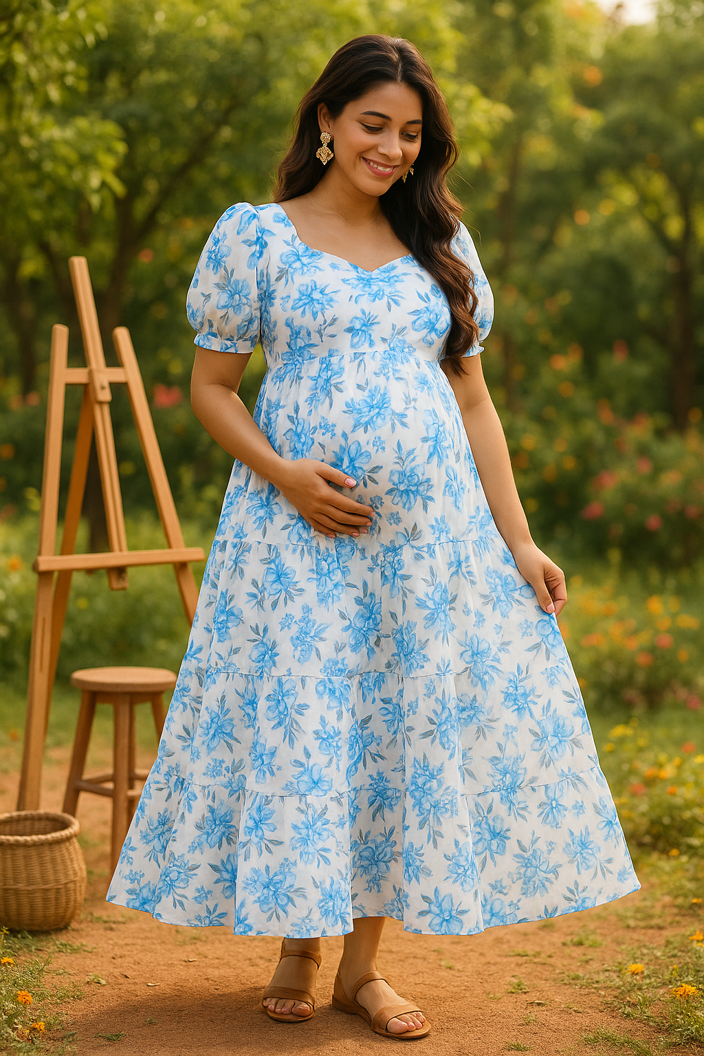 Premium Georgette 3-Tier Feeding Maxi - Image 2