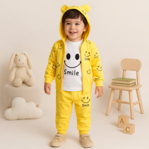 Soft Yellow Hoodie Co-Ord Set for Kids (Unisex, 1–5 Years)