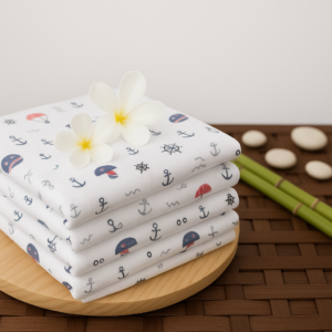 100% Muslin Cotton Baby Bath Towel (70 × 145 cm)