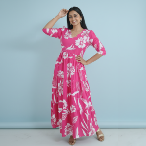 3-Tier Flared Delta Fabric Feeding Gown