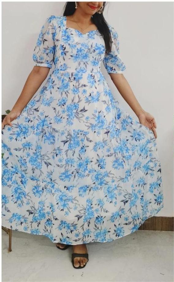 Premium Georgette 3-Tier Feeding Maxi - Image 3