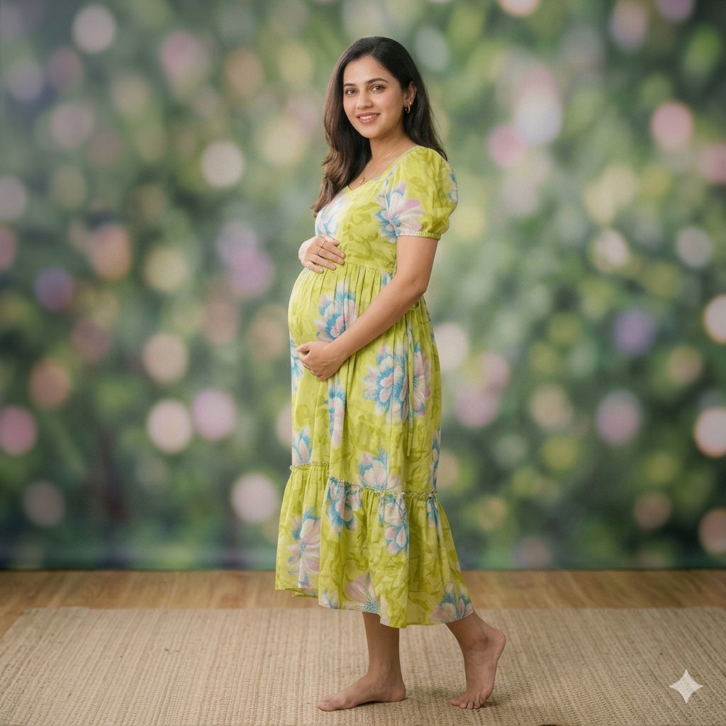 Delta Crepe Feeding Dress with Back Tie – Pastel Colours - Image 6