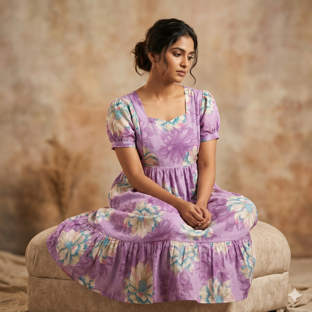 Delta Crepe Feeding Dress with Back Tie – Pastel Colours - Image 4