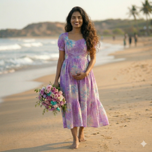 Delta Crepe Feeding Dress with Back Tie – Pastel Colours