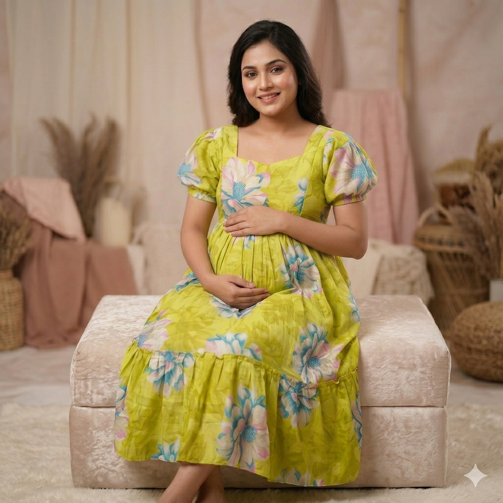 Delta Crepe Feeding Dress with Back Tie – Pastel Colours - Image 7