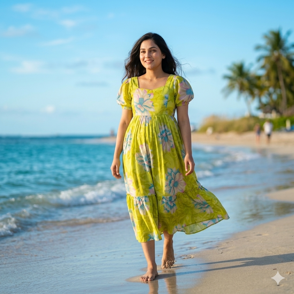 Delta Crepe Feeding Dress with Back Tie – Pastel Colours - Image 5