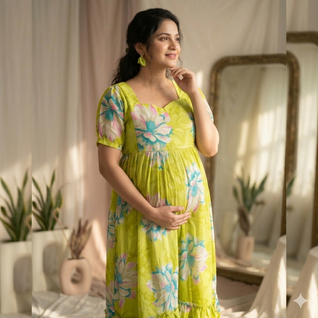 Delta Crepe Feeding Dress with Back Tie – Pastel Colours - Image 8