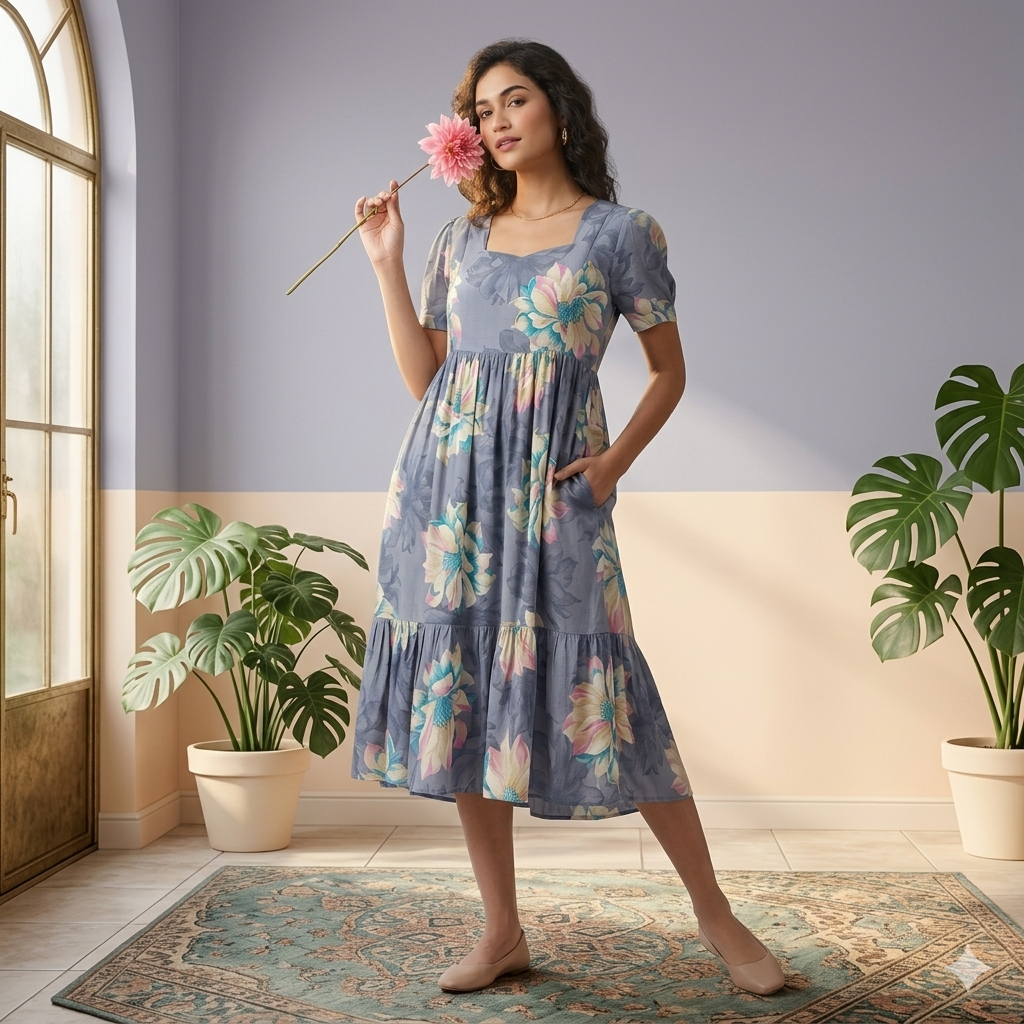 Delta Crepe Feeding Dress with Back Tie – Pastel Colours - Image 12