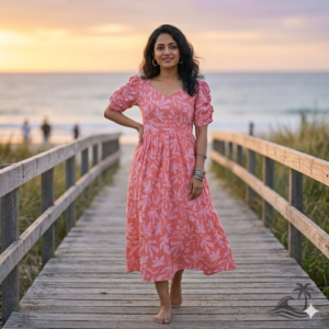 Peach Popcorn Fabric Feeding Kurti with Back Knot & Side Pocket