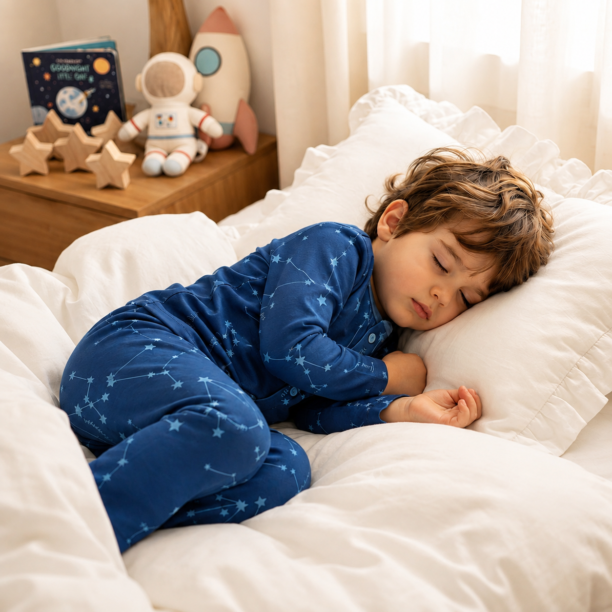 Fine Cotton Full Sleeve Button Open T-Shirt & Pant Co-Ord Set for Kids - Image 4