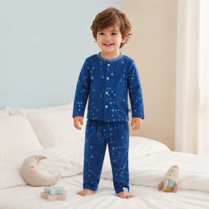 Fine Cotton Full Sleeve Button Open T-Shirt & Pant Co-Ord Set for Kids