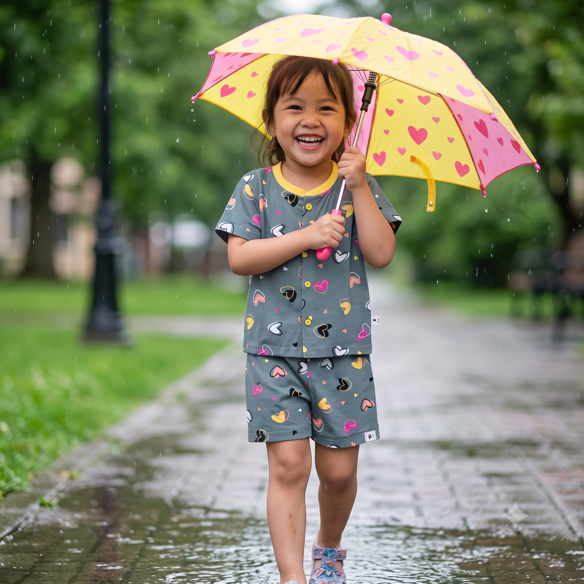 Fine Cotton Button Open Half Sleeve T-Shirt & Shorts Co-Ord Set for Kids - Image 14